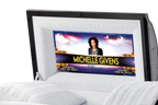 Blue and Gold Casket Insert - Personalized Memorial Design