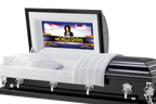 Blue and Gold Casket Insert - Personalized Memorial Design