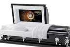 Gold Burst Casket Insert - Personalized Memorial Design