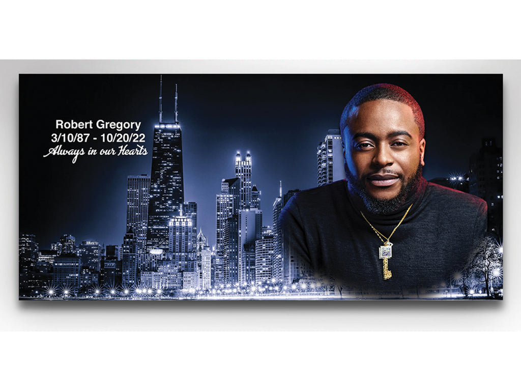 Chicago Glow Casket Insert – Personalized Memorial Design