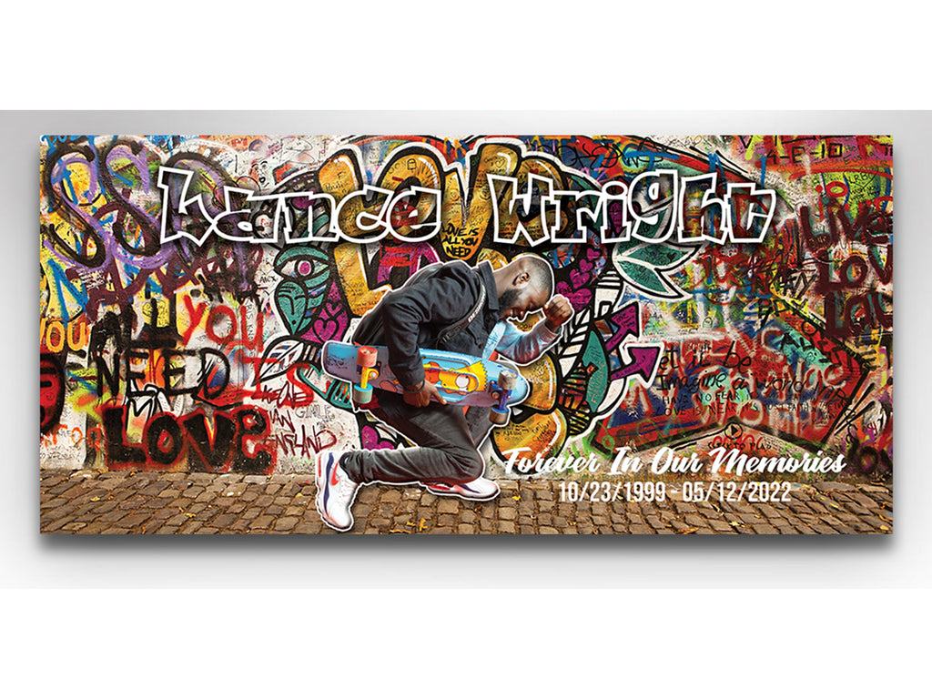 Graffiti  Style Casket Insert - Personalized Memorial Design