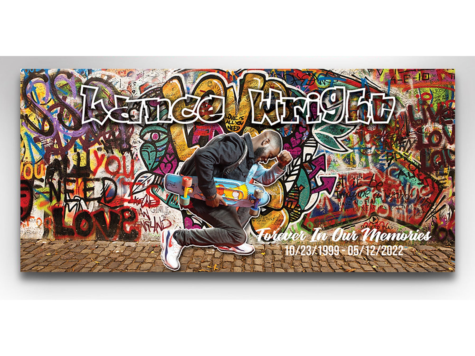 Graffiti  Style Casket Insert - Personalized Memorial Design