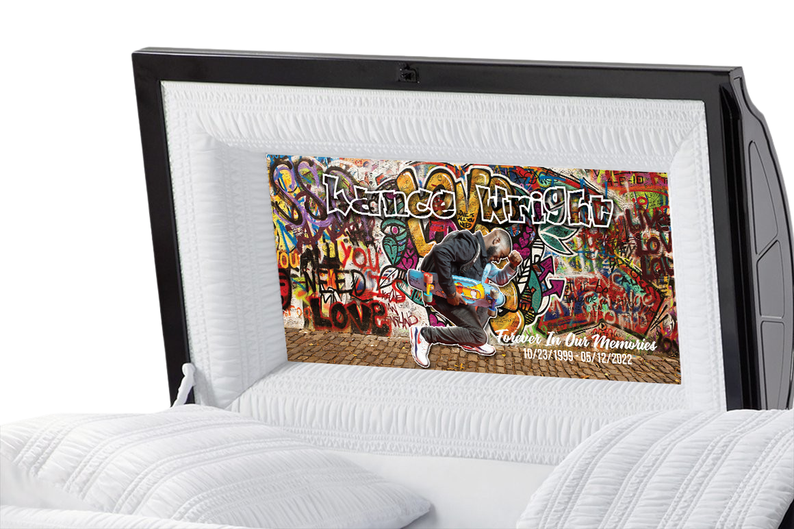 Graffiti  Style Casket Insert - Personalized Memorial Design