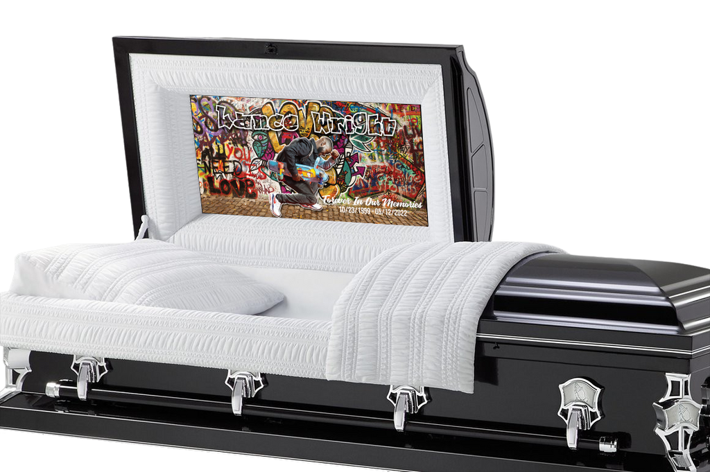 Graffiti  Style Casket Insert - Personalized Memorial Design
