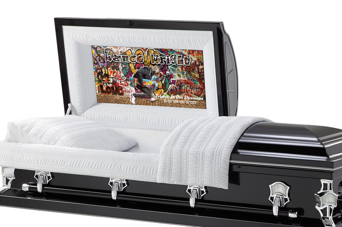 Graffiti  Style Casket Insert - Personalized Memorial Design