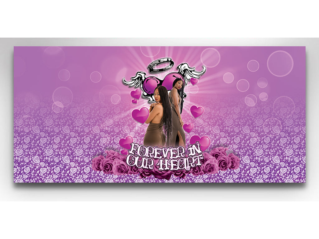 Lovely Heart Casket Insert - Personalized Memorial Design