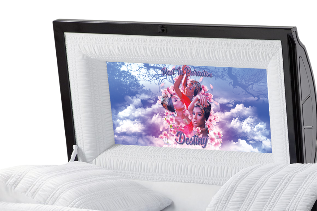 Paradise Casket Insert - Personalized Memorial Design