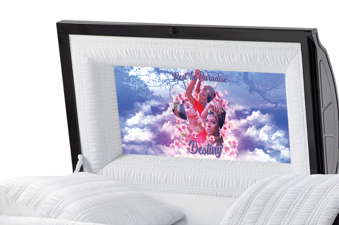 Paradise Casket Insert - Personalized Memorial Design
