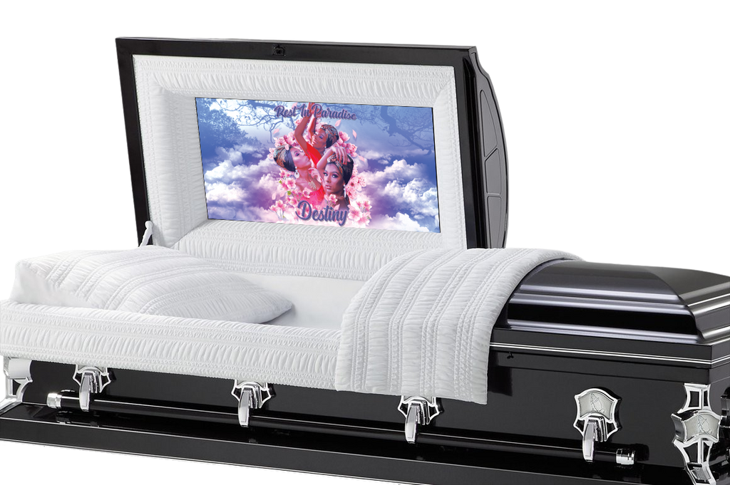 Paradise Casket Insert - Personalized Memorial Design