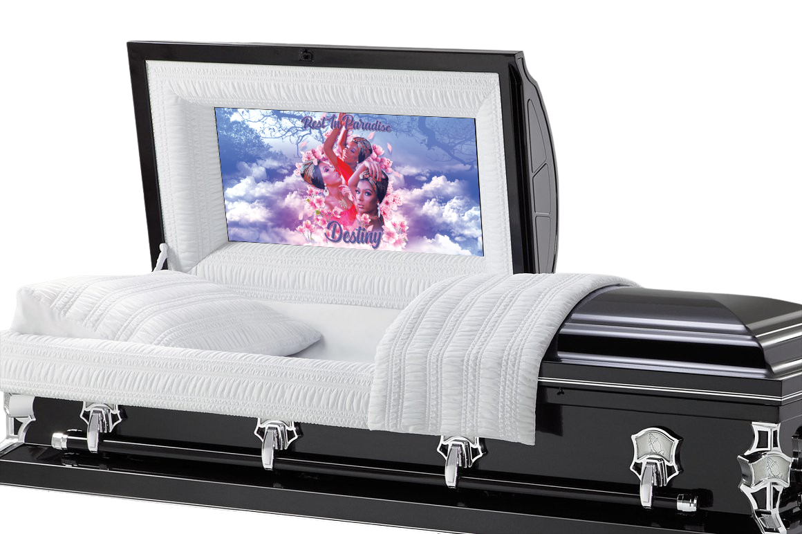 Paradise Casket Insert - Personalized Memorial Design
