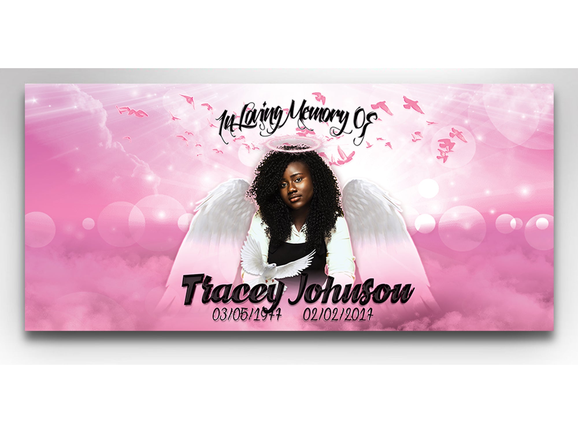 Pink Skies Casket Insert - Personalized Memorial Design