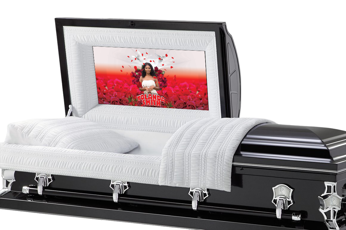 Red Roses Casket Insert - Personalized Memorial Design