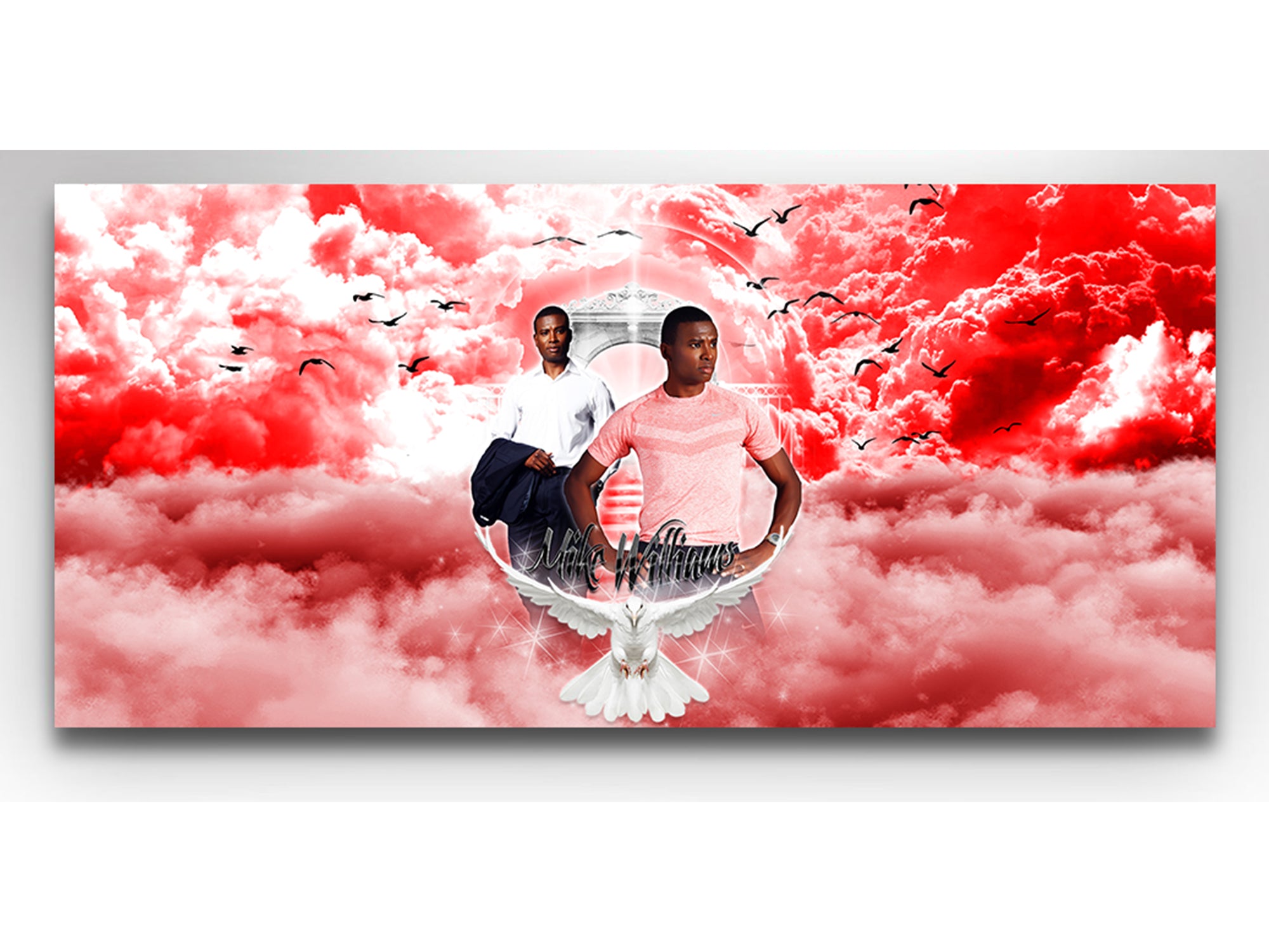Red Skies Casket Insert - Personalized Memorial Design
