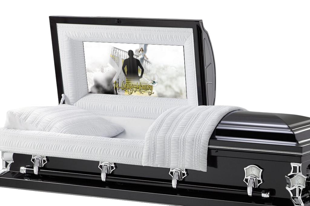 Stairway to Heaven Casket Insert - Personalized Memorial Design