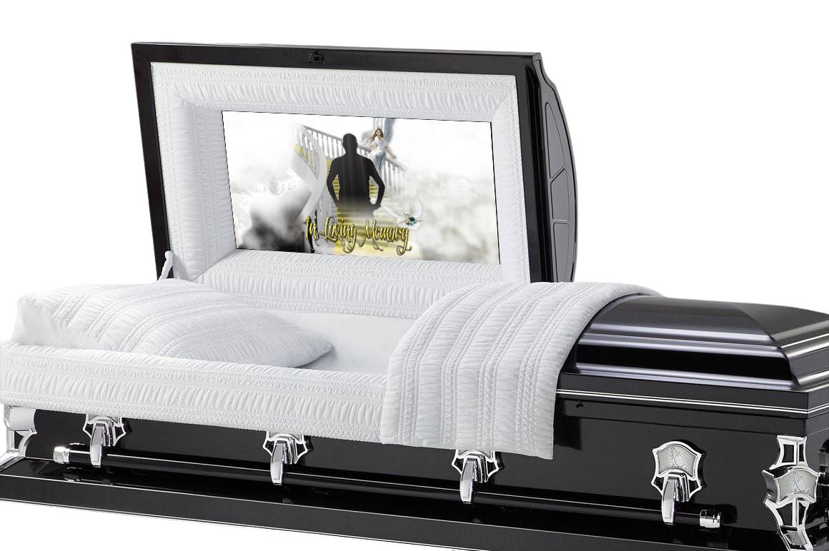 Stairway to Heaven Casket Insert - Personalized Memorial Design