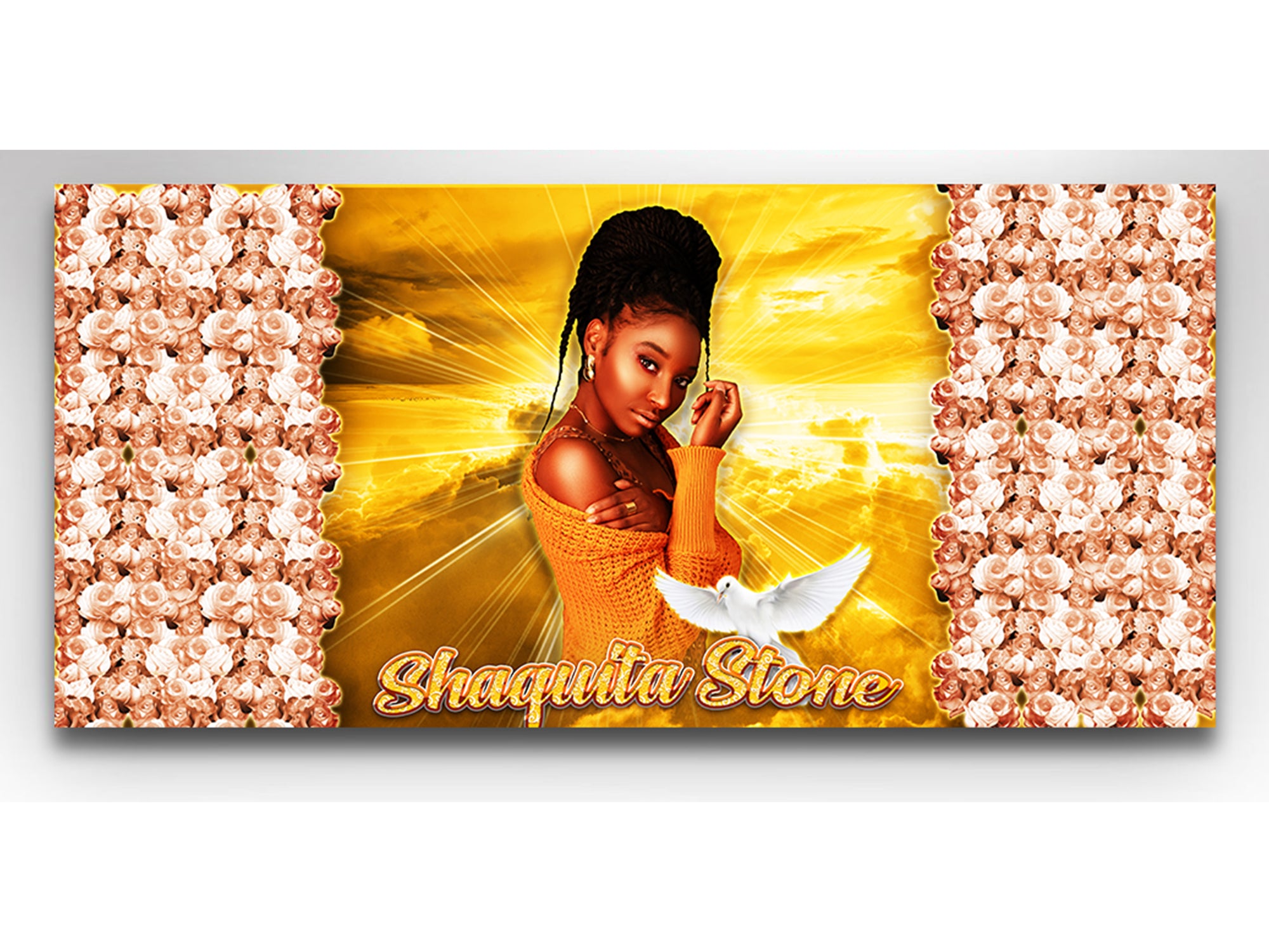 Sun Rose Casket Insert - Personalized Memorial Design