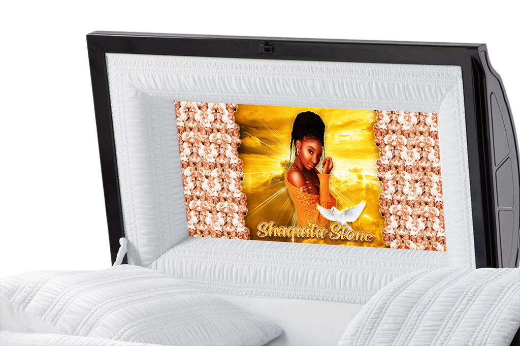Sun Rose Casket Insert - Personalized Memorial Design
