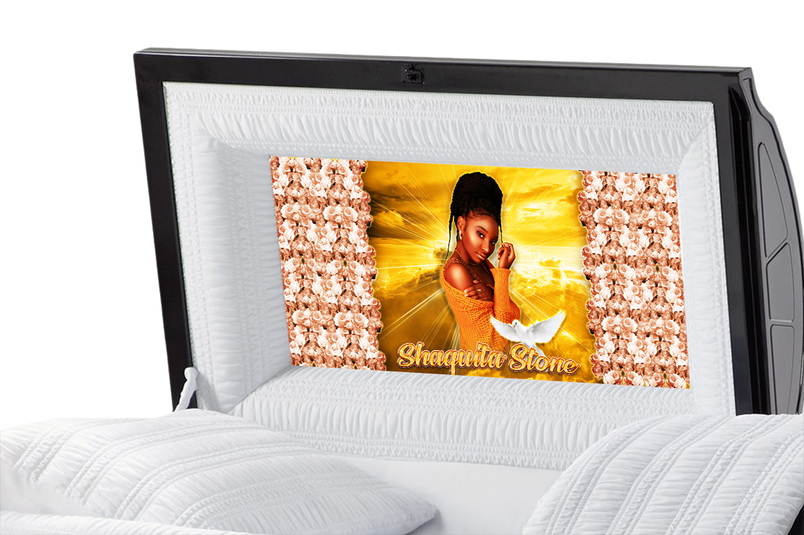 Sun Rose Casket Insert - Personalized Memorial Design