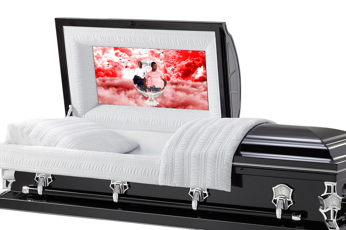 Red Skies Casket Insert - Personalized Memorial Design