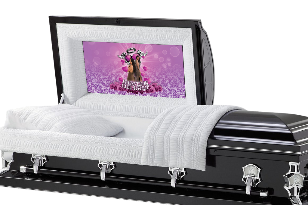 Lovely Heart Casket Insert - Personalized Memorial Design