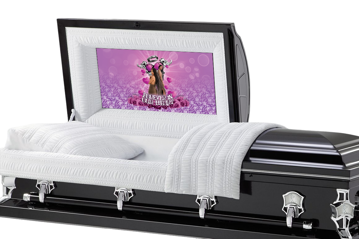 Lovely Heart Casket Insert - Personalized Memorial Design